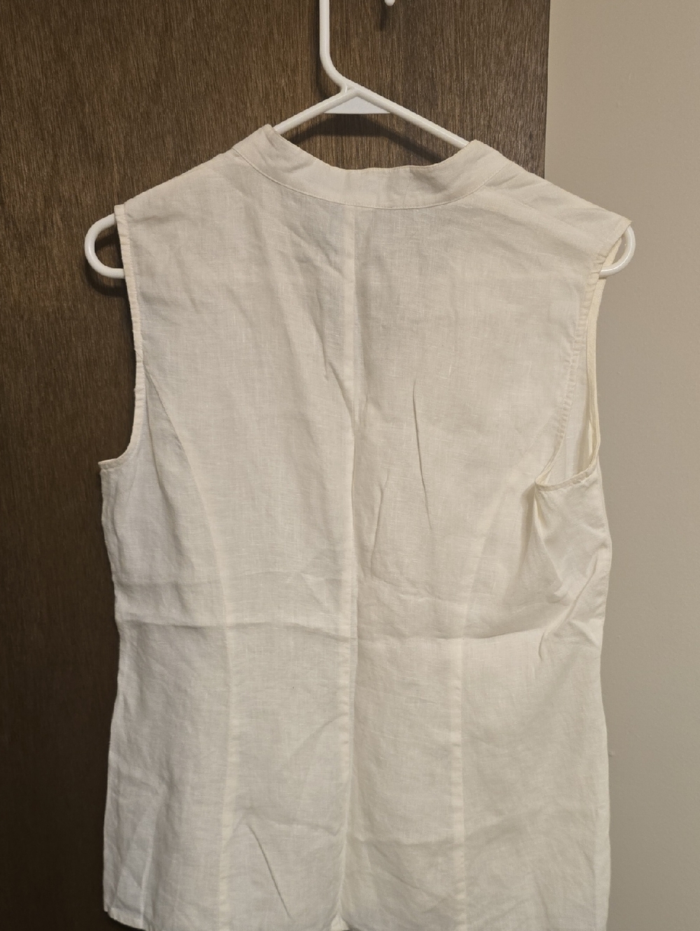 For The Republic Cream Linen Button-Front Top - Picture 4 of 4